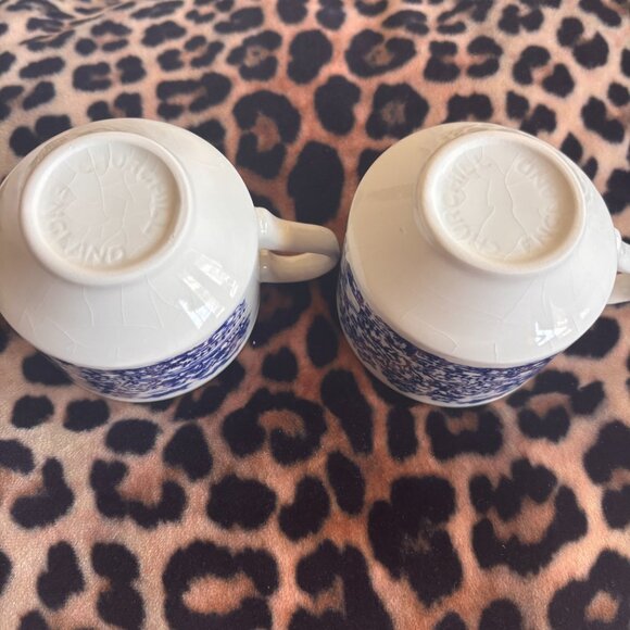 Vintage Churchill Blue Willow Tea Cups – Made in England – Set Of 2 Beautiful - Picture 5 of 5